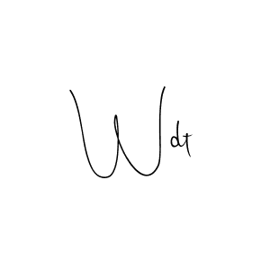 Use a signature maker to create a handwritten signature online. With this signature software, you can design (Andilay-7BmLP) your own signature for name Wdt. Wdt signature style 4 images and pictures png