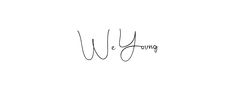 How to make We Young name signature. Use Andilay-7BmLP style for creating short signs online. This is the latest handwritten sign. We Young signature style 4 images and pictures png