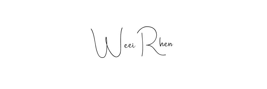 The best way (Andilay-7BmLP) to make a short signature is to pick only two or three words in your name. The name Weei Rhen include a total of six letters. For converting this name. Weei Rhen signature style 4 images and pictures png