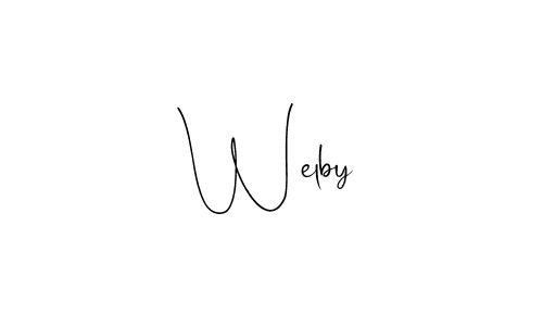 You should practise on your own different ways (Andilay-7BmLP) to write your name (Welby) in signature. don't let someone else do it for you. Welby signature style 4 images and pictures png