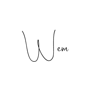 How to make Wem signature? Andilay-7BmLP is a professional autograph style. Create handwritten signature for Wem name. Wem signature style 4 images and pictures png