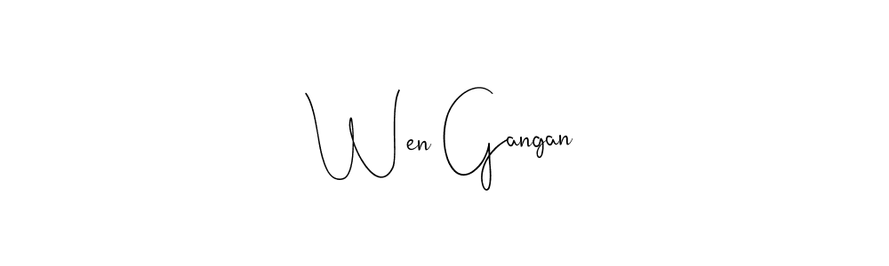 if you are searching for the best signature style for your name Wen Gangan. so please give up your signature search. here we have designed multiple signature styles  using Andilay-7BmLP. Wen Gangan signature style 4 images and pictures png