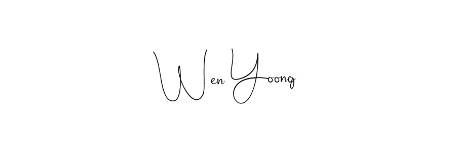 How to make Wen Yoong name signature. Use Andilay-7BmLP style for creating short signs online. This is the latest handwritten sign. Wen Yoong signature style 4 images and pictures png