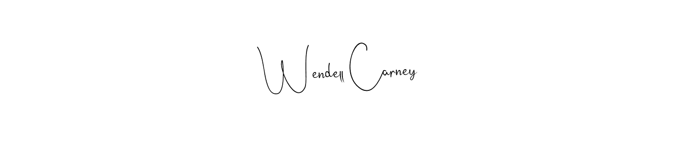 How to make Wendell Carney name signature. Use Andilay-7BmLP style for creating short signs online. This is the latest handwritten sign. Wendell Carney signature style 4 images and pictures png