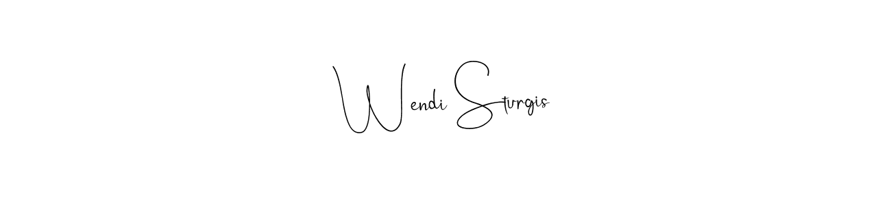 How to make Wendi Sturgis name signature. Use Andilay-7BmLP style for creating short signs online. This is the latest handwritten sign. Wendi Sturgis signature style 4 images and pictures png