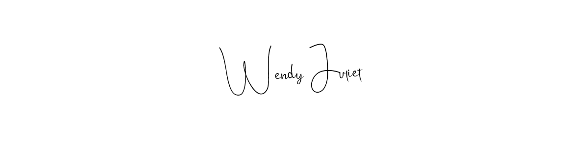 Use a signature maker to create a handwritten signature online. With this signature software, you can design (Andilay-7BmLP) your own signature for name Wendy Juliet. Wendy Juliet signature style 4 images and pictures png