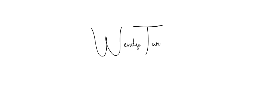 The best way (Andilay-7BmLP) to make a short signature is to pick only two or three words in your name. The name Wendy Tan include a total of six letters. For converting this name. Wendy Tan signature style 4 images and pictures png