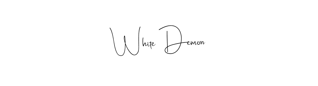 Make a beautiful signature design for name White Demon. With this signature (Andilay-7BmLP) style, you can create a handwritten signature for free. White Demon signature style 4 images and pictures png