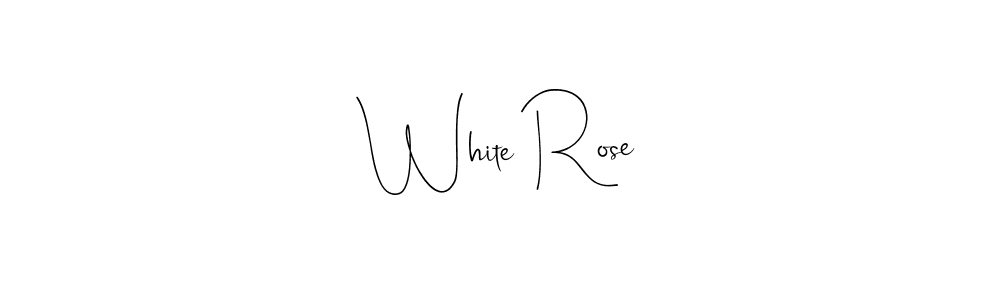 How to make White Rose name signature. Use Andilay-7BmLP style for creating short signs online. This is the latest handwritten sign. White Rose signature style 4 images and pictures png