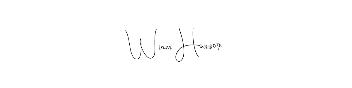 How to make Wiam Hazzate name signature. Use Andilay-7BmLP style for creating short signs online. This is the latest handwritten sign. Wiam Hazzate signature style 4 images and pictures png