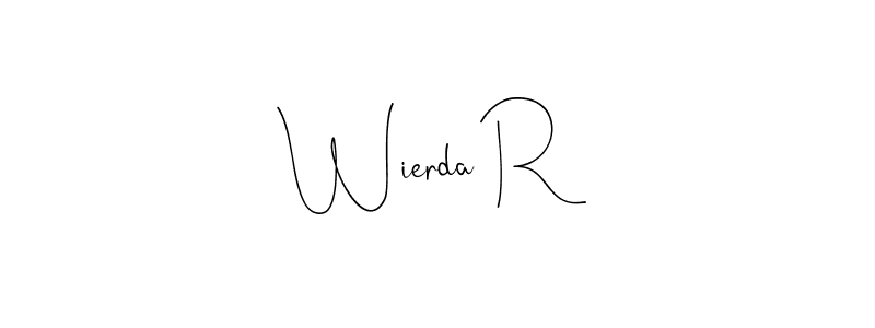 You can use this online signature creator to create a handwritten signature for the name Wierda R. This is the best online autograph maker. Wierda R signature style 4 images and pictures png