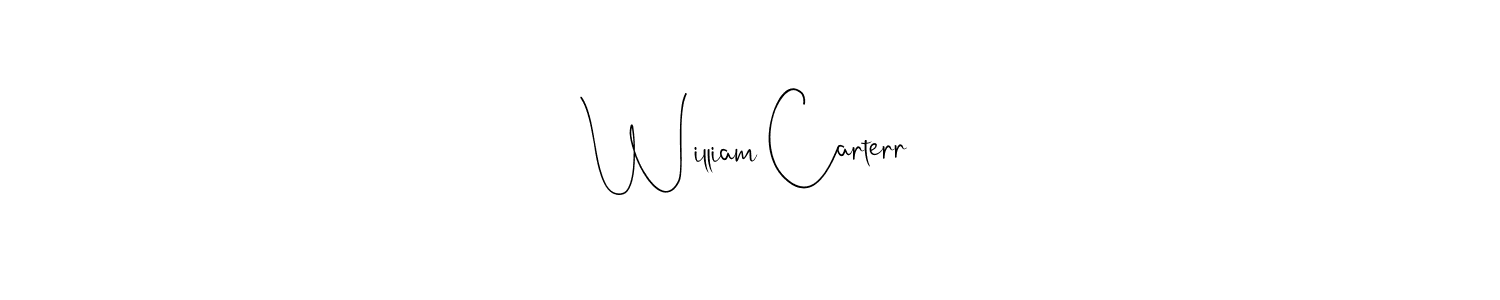 How to make William Carterr name signature. Use Andilay-7BmLP style for creating short signs online. This is the latest handwritten sign. William Carterr signature style 4 images and pictures png