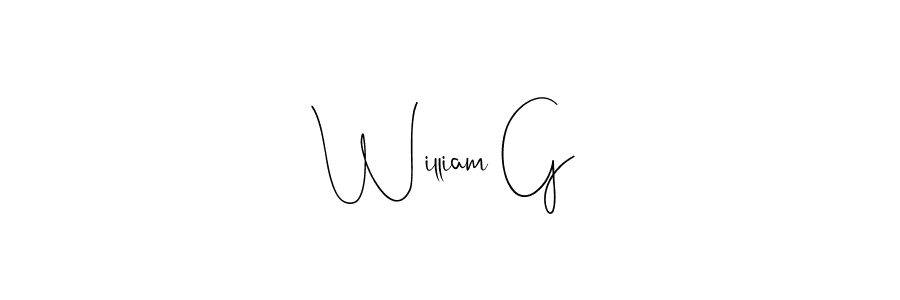 How to make William G name signature. Use Andilay-7BmLP style for creating short signs online. This is the latest handwritten sign. William G signature style 4 images and pictures png