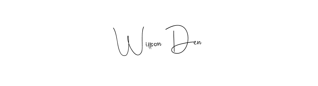 Make a beautiful signature design for name Willson Den. Use this online signature maker to create a handwritten signature for free. Willson Den signature style 4 images and pictures png