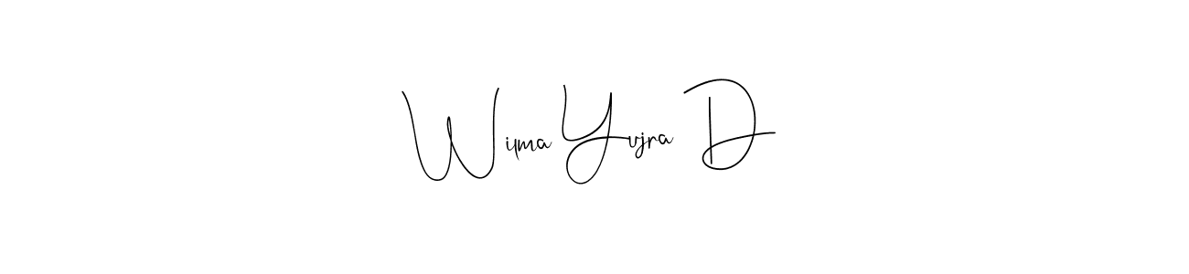 This is the best signature style for the Wilma Yujra D name. Also you like these signature font (Andilay-7BmLP). Mix name signature. Wilma Yujra D signature style 4 images and pictures png