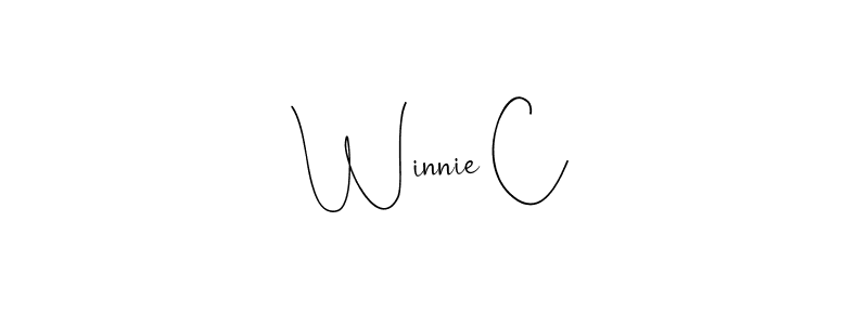 How to make Winnie C name signature. Use Andilay-7BmLP style for creating short signs online. This is the latest handwritten sign. Winnie C signature style 4 images and pictures png