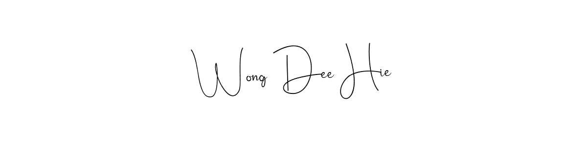 This is the best signature style for the Wong Dee Hie name. Also you like these signature font (Andilay-7BmLP). Mix name signature. Wong Dee Hie signature style 4 images and pictures png