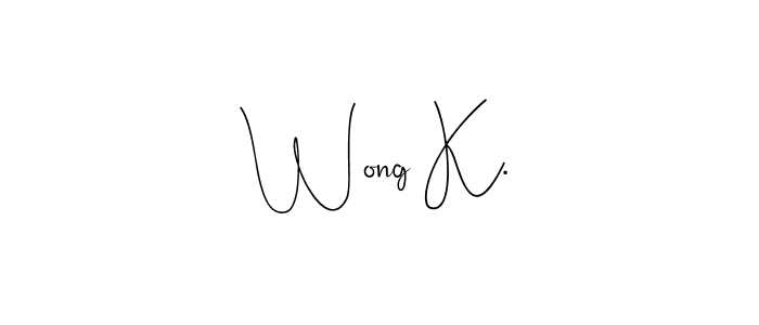 This is the best signature style for the Wong K. name. Also you like these signature font (Andilay-7BmLP). Mix name signature. Wong K. signature style 4 images and pictures png