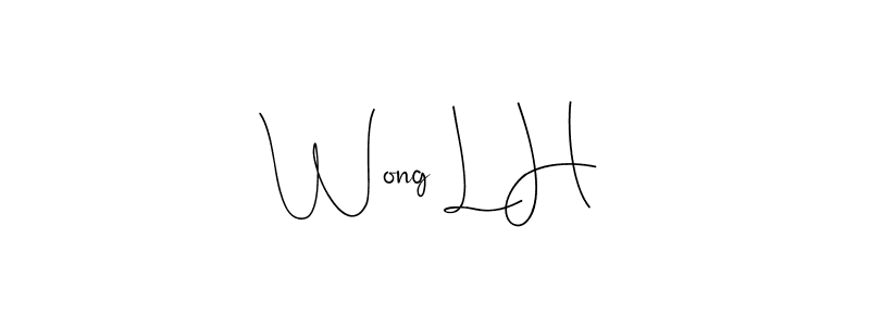 if you are searching for the best signature style for your name Wong L H. so please give up your signature search. here we have designed multiple signature styles  using Andilay-7BmLP. Wong L H signature style 4 images and pictures png