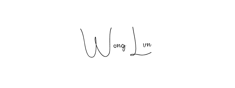 Create a beautiful signature design for name Wong Lun. With this signature (Andilay-7BmLP) fonts, you can make a handwritten signature for free. Wong Lun signature style 4 images and pictures png