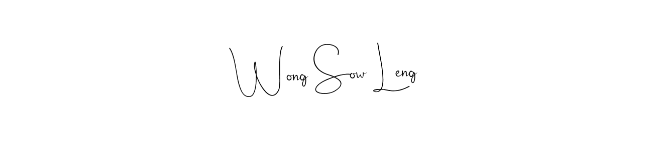 if you are searching for the best signature style for your name Wong Sow Leng. so please give up your signature search. here we have designed multiple signature styles  using Andilay-7BmLP. Wong Sow Leng signature style 4 images and pictures png