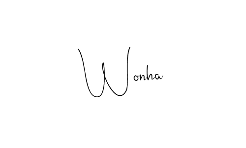 This is the best signature style for the Wonha name. Also you like these signature font (Andilay-7BmLP). Mix name signature. Wonha signature style 4 images and pictures png