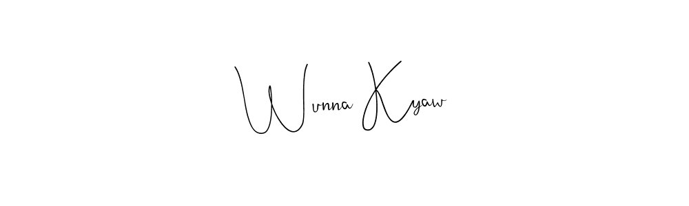 Similarly Andilay-7BmLP is the best handwritten signature design. Signature creator online .You can use it as an online autograph creator for name Wunna Kyaw. Wunna Kyaw signature style 4 images and pictures png