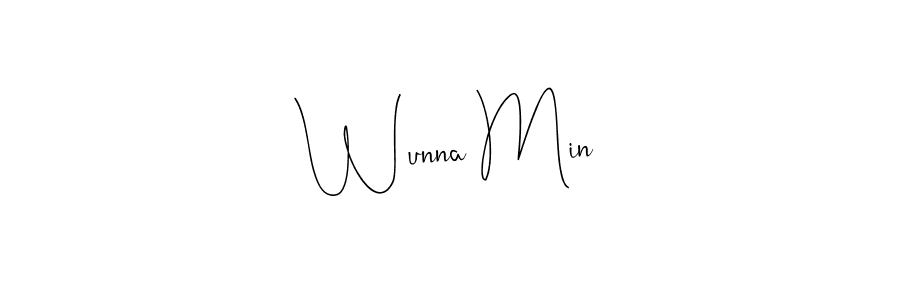 You should practise on your own different ways (Andilay-7BmLP) to write your name (Wunna Min) in signature. don't let someone else do it for you. Wunna Min signature style 4 images and pictures png