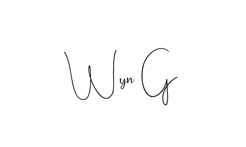 Wyn G stylish signature style. Best Handwritten Sign (Andilay-7BmLP) for my name. Handwritten Signature Collection Ideas for my name Wyn G. Wyn G signature style 4 images and pictures png