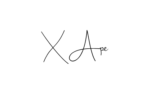 if you are searching for the best signature style for your name X Ape. so please give up your signature search. here we have designed multiple signature styles  using Andilay-7BmLP. X Ape signature style 4 images and pictures png