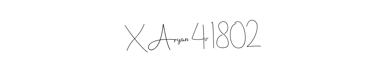 Create a beautiful signature design for name X Aryan 4u 1802. With this signature (Andilay-7BmLP) fonts, you can make a handwritten signature for free. X Aryan 4u 1802 signature style 4 images and pictures png