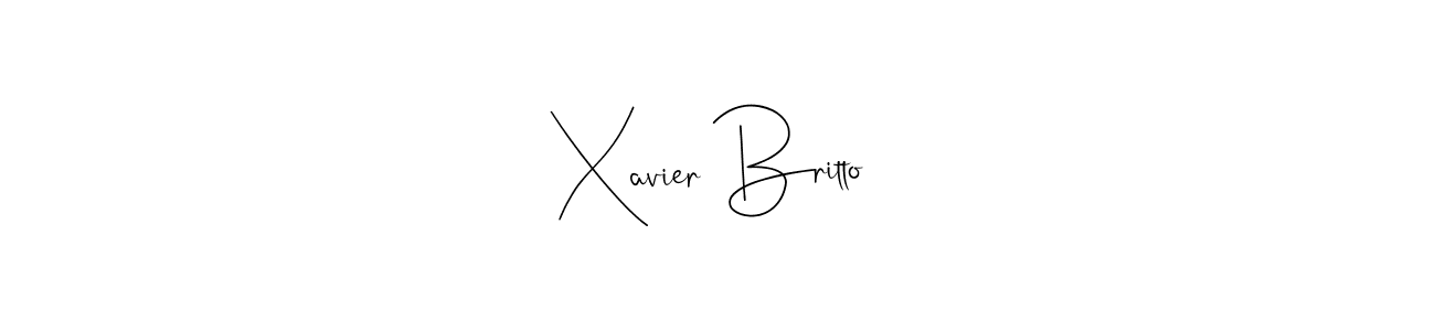 How to make Xavier Britto signature? Andilay-7BmLP is a professional autograph style. Create handwritten signature for Xavier Britto name. Xavier Britto signature style 4 images and pictures png