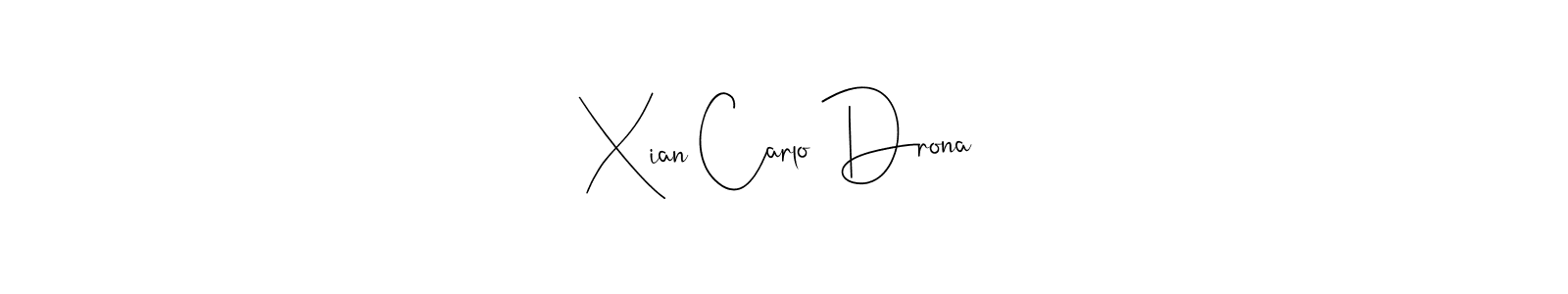 How to make Xian Carlo Drona signature? Andilay-7BmLP is a professional autograph style. Create handwritten signature for Xian Carlo Drona name. Xian Carlo Drona signature style 4 images and pictures png