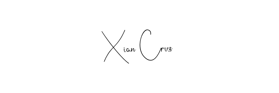 Make a beautiful signature design for name Xian Cruz. With this signature (Andilay-7BmLP) style, you can create a handwritten signature for free. Xian Cruz signature style 4 images and pictures png