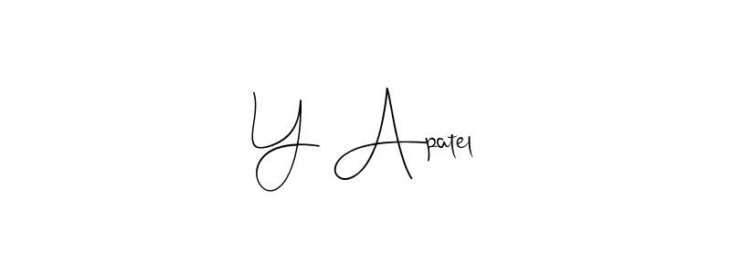 Similarly Andilay-7BmLP is the best handwritten signature design. Signature creator online .You can use it as an online autograph creator for name Y Apatel. Y Apatel signature style 4 images and pictures png