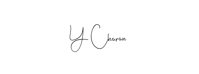 The best way (Andilay-7BmLP) to make a short signature is to pick only two or three words in your name. The name Y Charan include a total of six letters. For converting this name. Y Charan signature style 4 images and pictures png