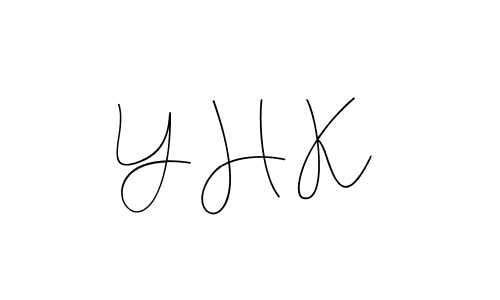 How to make Y H K name signature. Use Andilay-7BmLP style for creating short signs online. This is the latest handwritten sign. Y H K signature style 4 images and pictures png