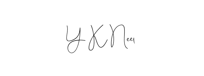 if you are searching for the best signature style for your name Y K Neel. so please give up your signature search. here we have designed multiple signature styles  using Andilay-7BmLP. Y K Neel signature style 4 images and pictures png
