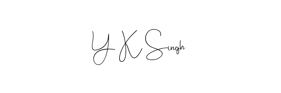 How to make Y K Singh name signature. Use Andilay-7BmLP style for creating short signs online. This is the latest handwritten sign. Y K Singh signature style 4 images and pictures png