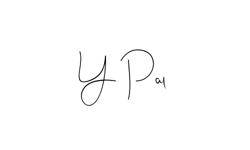 How to make Y Pal name signature. Use Andilay-7BmLP style for creating short signs online. This is the latest handwritten sign. Y Pal signature style 4 images and pictures png
