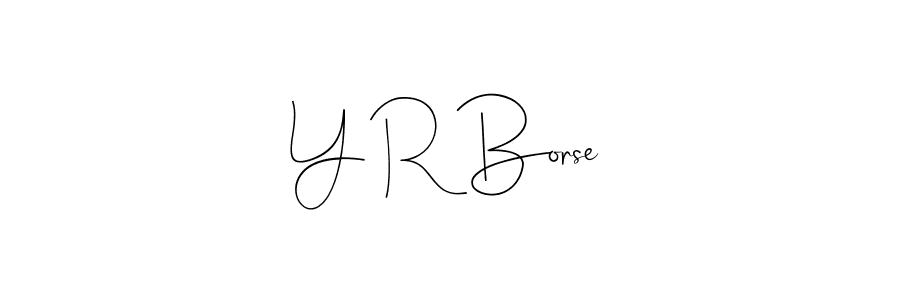 The best way (Andilay-7BmLP) to make a short signature is to pick only two or three words in your name. The name Y R Borse include a total of six letters. For converting this name. Y R Borse signature style 4 images and pictures png