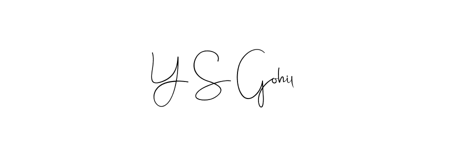 Similarly Andilay-7BmLP is the best handwritten signature design. Signature creator online .You can use it as an online autograph creator for name Y S Gohil. Y S Gohil signature style 4 images and pictures png