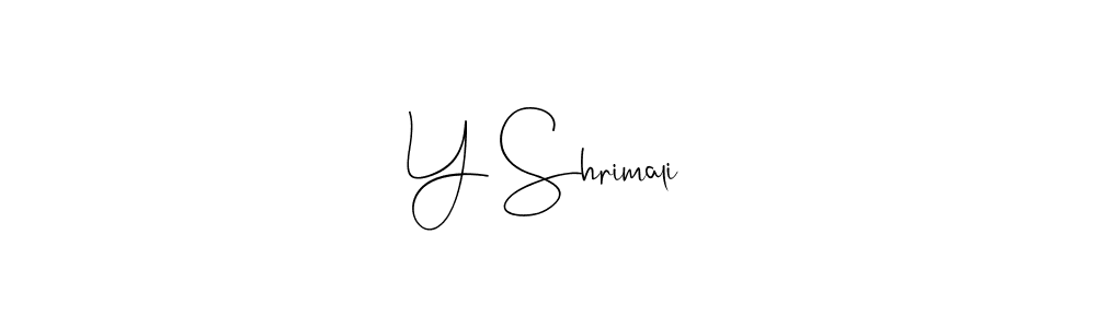 How to make Y Shrimali name signature. Use Andilay-7BmLP style for creating short signs online. This is the latest handwritten sign. Y Shrimali signature style 4 images and pictures png