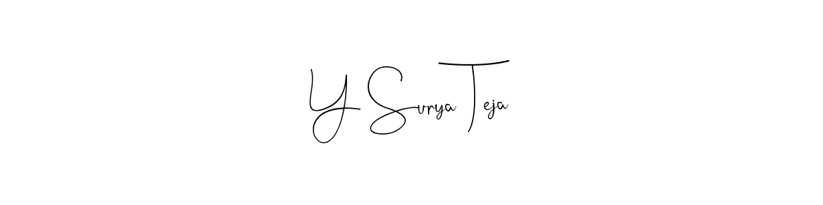 Similarly Andilay-7BmLP is the best handwritten signature design. Signature creator online .You can use it as an online autograph creator for name Y Surya Teja. Y Surya Teja signature style 4 images and pictures png