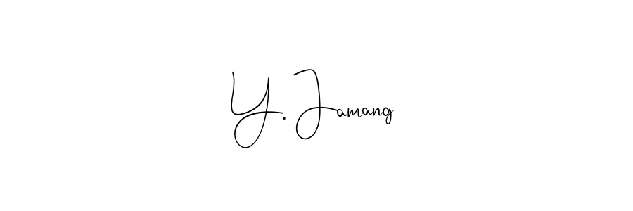 You should practise on your own different ways (Andilay-7BmLP) to write your name (Y. Jamang) in signature. don't let someone else do it for you. Y. Jamang signature style 4 images and pictures png