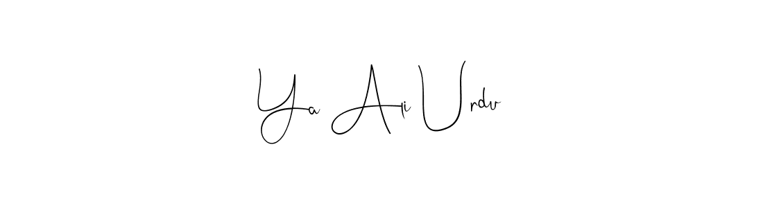 How to make Ya Ali Urdu name signature. Use Andilay-7BmLP style for creating short signs online. This is the latest handwritten sign. Ya Ali Urdu signature style 4 images and pictures png