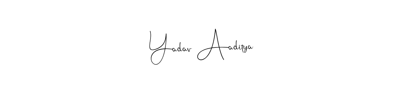 if you are searching for the best signature style for your name Yadav Aaditya. so please give up your signature search. here we have designed multiple signature styles  using Andilay-7BmLP. Yadav Aaditya signature style 4 images and pictures png