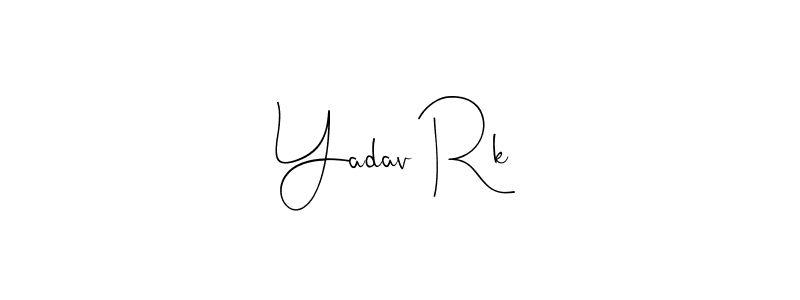 Use a signature maker to create a handwritten signature online. With this signature software, you can design (Andilay-7BmLP) your own signature for name Yadav Rk. Yadav Rk signature style 4 images and pictures png