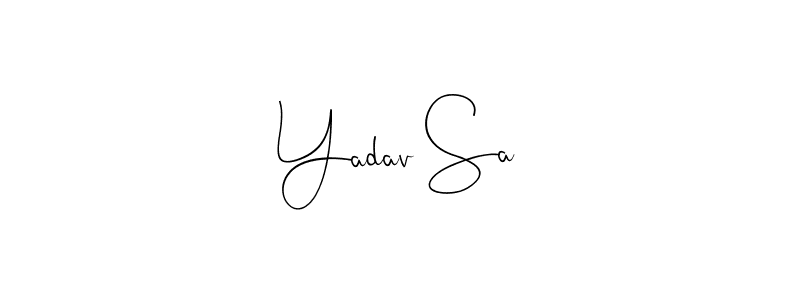 How to make Yadav Sa name signature. Use Andilay-7BmLP style for creating short signs online. This is the latest handwritten sign. Yadav Sa signature style 4 images and pictures png