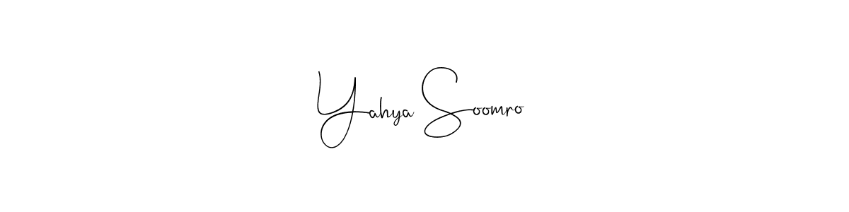 Make a beautiful signature design for name Yahya Soomro. Use this online signature maker to create a handwritten signature for free. Yahya Soomro signature style 4 images and pictures png